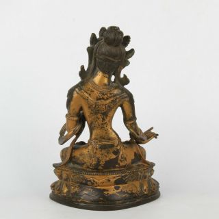 Antique Chinese Tibetan Gilt Bronze Guanyin 3