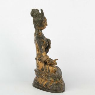 Antique Chinese Tibetan Gilt Bronze Guanyin 4