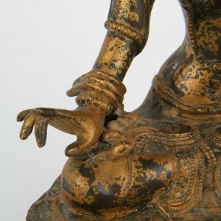 Antique Chinese Tibetan Gilt Bronze Guanyin 7