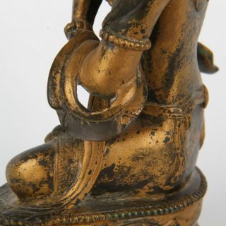 Antique Chinese Tibetan Gilt Bronze Guanyin 8