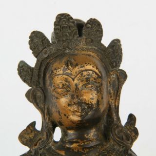 Antique Chinese Tibetan Gilt Bronze Guanyin 9