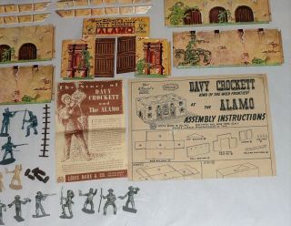 VINTAGE 1950 ' S MARX WALT DISNEY DAVY CROCKETT AT THE ALAMO PLAYSET W/BOX 3