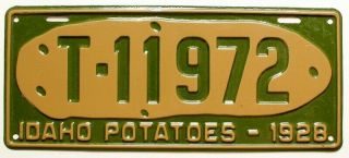 Idaho 1928 Potato Graphic Truck License Plate,  Garage Decor,  Sign,  Antique