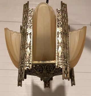 Art Deco Slip Shade 5 Light Chandelier 10