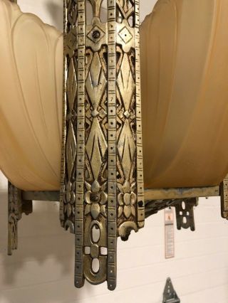 Art Deco Slip Shade 5 Light Chandelier 2