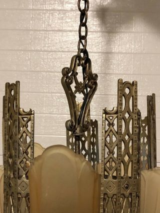 Art Deco Slip Shade 5 Light Chandelier 5