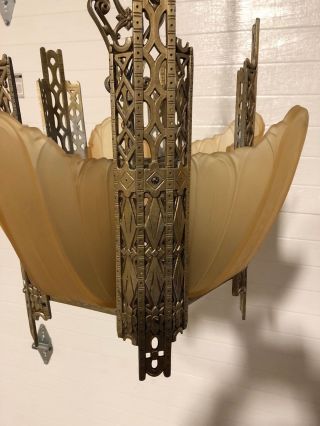 Art Deco Slip Shade 5 Light Chandelier 7