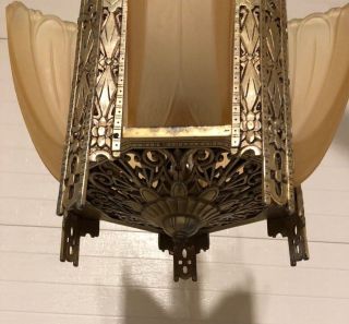 Art Deco Slip Shade 5 Light Chandelier 9