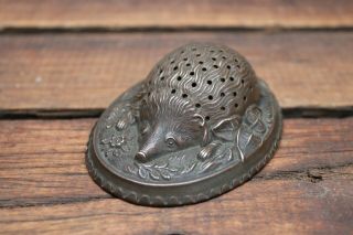 Antique Brass Pin Cushion W.  Avery & Son Redditch Hedgehog Figural