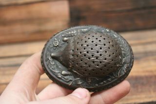 Antique Brass Pin Cushion W.  AVERY & SON Redditch Hedgehog Figural 9