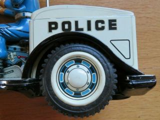 Vintage Nomura Japan Police Patrol Auto - Tricycle Tin Battery Operated w/ Box 8