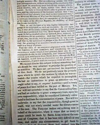 BATTLE FOR MEXICO CITY Gen.  Winfield Scott Mexican - American War 1847 Newspaper 3