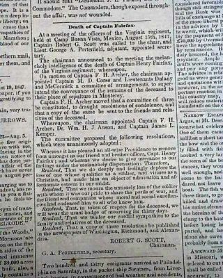 BATTLE FOR MEXICO CITY Gen.  Winfield Scott Mexican - American War 1847 Newspaper 4