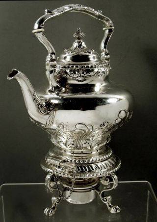 Gorham Sterling Tea Set Kettle & Stand 1898 No Mono 2