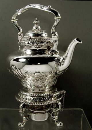 Gorham Sterling Tea Set Kettle & Stand 1898 No Mono 3