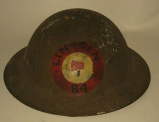 1914 Wwi Us Army 84th Infantry Division Lincoln Division Helmet With Liner Rare