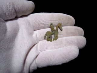 EXTREMELY RARE SCYTHIAN BRONZE VOTIVE HORSEMAN AMULET, 4