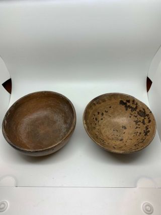 Two Pre Columbian Authentic Myan Pottery Bowls
