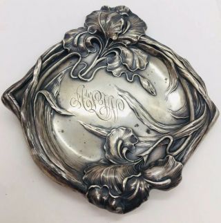 Unger Brothers Antique Art Nouveau Sterling Silver Flower Dish