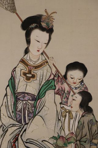 Japanese Hanging Scroll Art Painting " Queen Mother Of The West " E7221