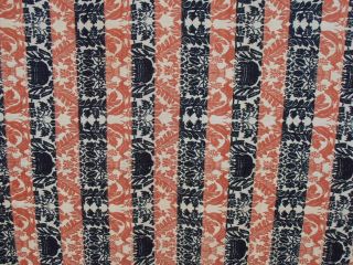 Antique Jacquard Hand Woven Coverlet 1868 Ohio Blanket 76X90 Bird Palm Tree Flag 4
