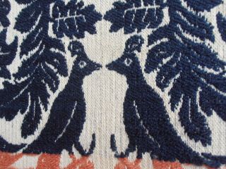 Antique Jacquard Hand Woven Coverlet 1868 Ohio Blanket 76X90 Bird Palm Tree Flag 8