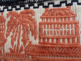 Antique Jacquard Hand Woven Coverlet 1868 Ohio Blanket 76X90 Bird Palm Tree Flag 9