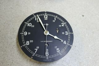US Government Military Clock Old Stock M Low Similar to Chelsea 12/24 Dial 6