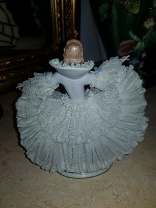 Antique Dresden Lace Volkstedt Porcelain Figurine 5