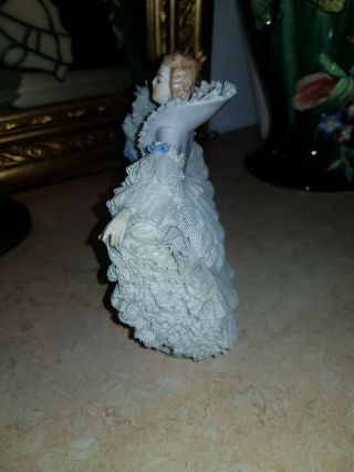 Antique Dresden Lace Volkstedt Porcelain Figurine 6