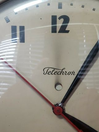 VINTAGE TELECHRON ELECTRIC WALL CLOCK METAL MODEL 1F312 3