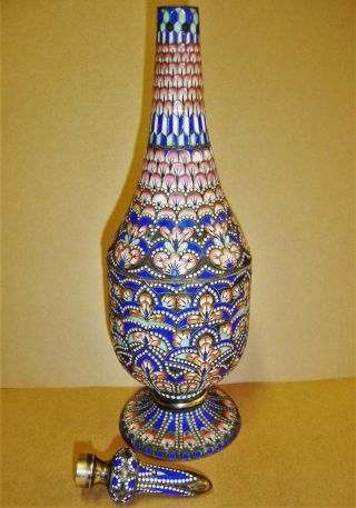 Vintage Russian Soviet Silver.  916 Cloisonne Enamel Handcrafted Vodka Set 1930s 6