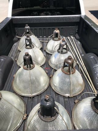 Old 20” And 18” Holophane Industrial Light Fixtures