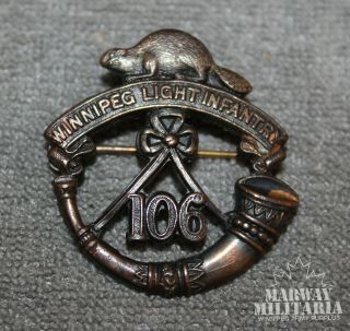 Pre Ww1,  106th Winnipeg Light Infantry Cap Badge (inv17662)
