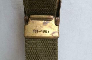 Korean War Web Belt with Buckle Dated 1953 Chinese PVA Bringback 3