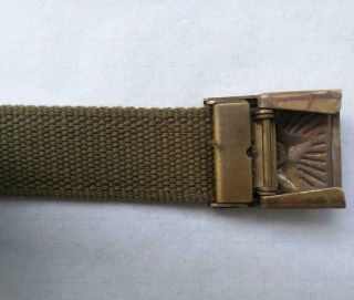 Korean War Web Belt with Buckle Dated 1953 Chinese PVA Bringback 4