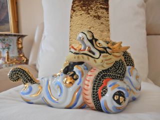 20c Japanese Dragon 9 Lucky Feng Shui Animals In 1 Porcelain Hand Painted Kanji