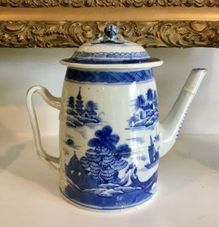 Chinese Export Canton Porcelain Lighthouse Form Teapot Late 19th Century Exc.  A