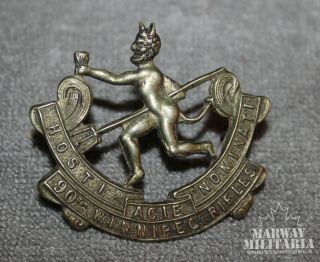 Pre Ww1,  90th Winnipeg Rifles " Little Black Devils " Cap Badge (inv17659)