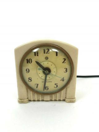 Vintage Telechron War Alarm Clock Model 2 Wwii Era Electric Retro Made In Usa