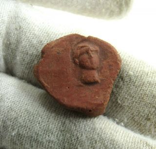 Authentic Ancient Roman Era Ceramic Seal W/ Bust - J324