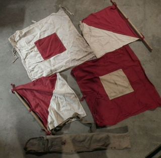 VINTAGE AUTHENTIC WWII US ARMY SIGNAL CORPS FLAG KIT MADE IN USA L@@K 2