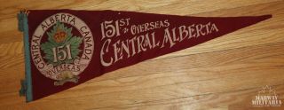 Ww1 Cef 151st Overseas Central Alberta Pennant (inv17685)