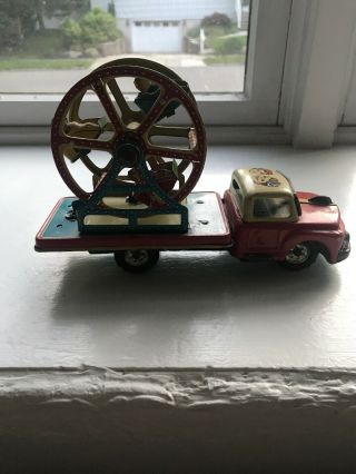 1957 Tin Toy Circus Truck Ferris Wheel Friction Drive