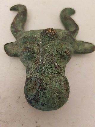 Bronze Age Pre - Urartian Artifact Bronze Bull Pendant Amulet