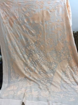 Antiques Chinese FULL Embroidered Wedding Sheet Paino Shawl Tapestry RARE 11