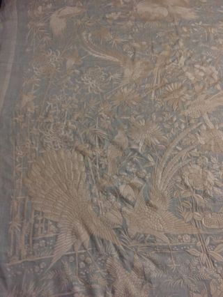 Antiques Chinese FULL Embroidered Wedding Sheet Paino Shawl Tapestry RARE 6