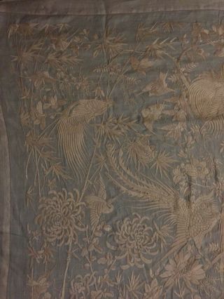 Antiques Chinese FULL Embroidered Wedding Sheet Paino Shawl Tapestry RARE 8