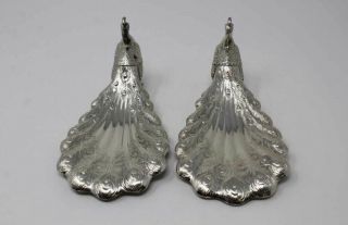 Antique Gorham Sterling Silver Pair Peacock Dishes 3