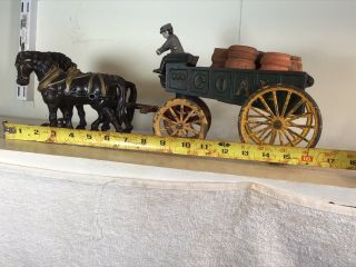 Antique Cast Iron Horse Drawn Kenton Coal Wagon